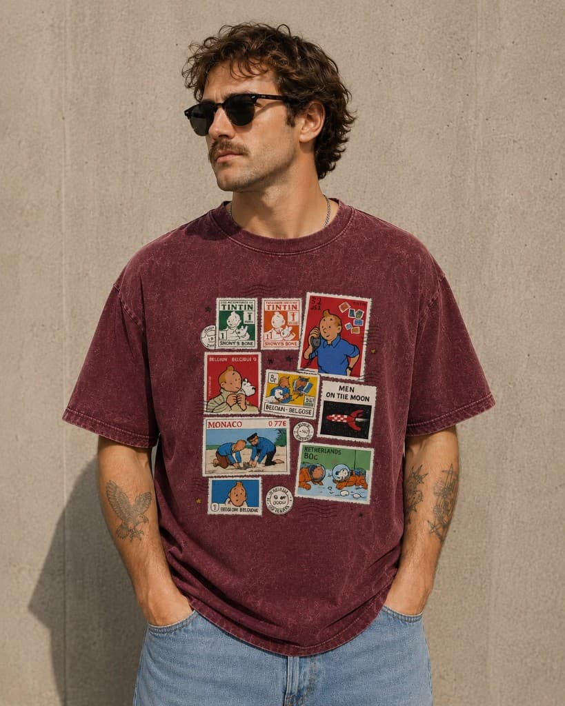 Tintin Stamp Collage Tee